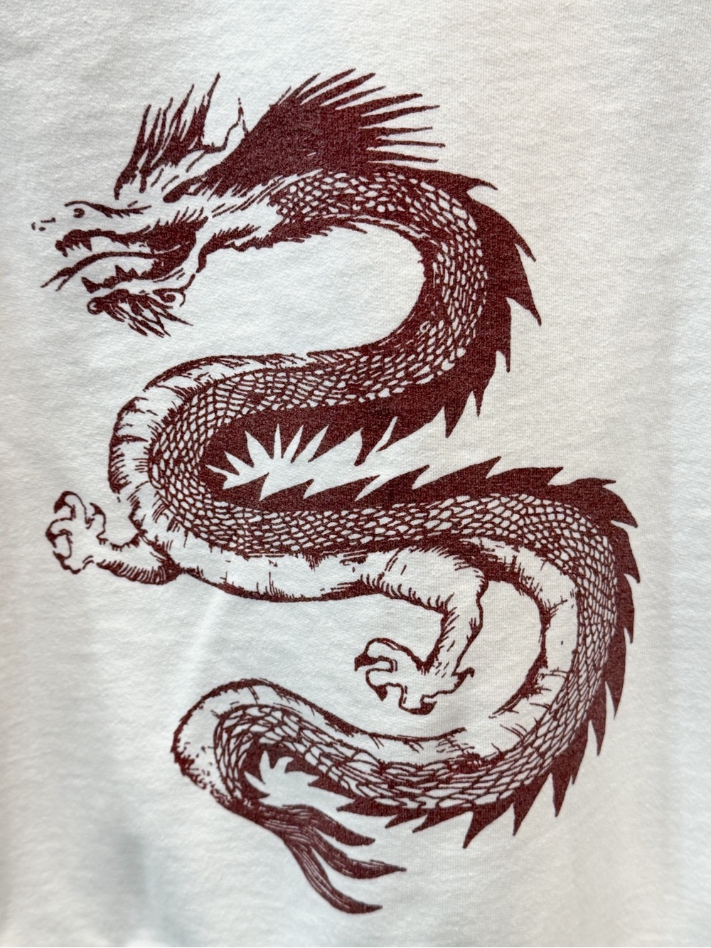Brandy Melville/John Galt White Hong Kong Dragon Sweatshirt Hoodie OS - Picture 5 of 9